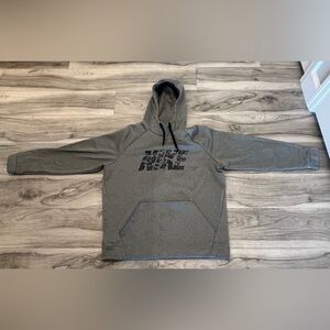 Nike Dri-Fit Gray Heather Hoodie with camo lettering size XL